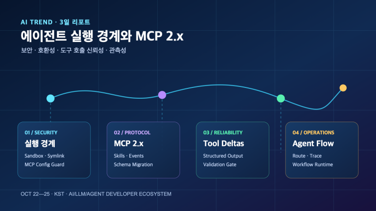 AI 에이전트 실행 경계·MCP 2.x 전환·도구 호출 신뢰성 | AI Agent Execution Boundaries, MCP 2.x, and Reliable Tool Calls